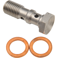 (image for) Double Banjo Bolt for Honda, Kawasaki, Suzuki 02-10, Triumph, Yamaha, 10 mm x 1.25, Stainless Steel