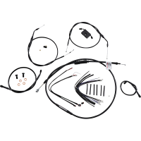 (image for) Burly Brand Black Handlebar Cable/Line Install Kit, For 14" Ape hanger bar