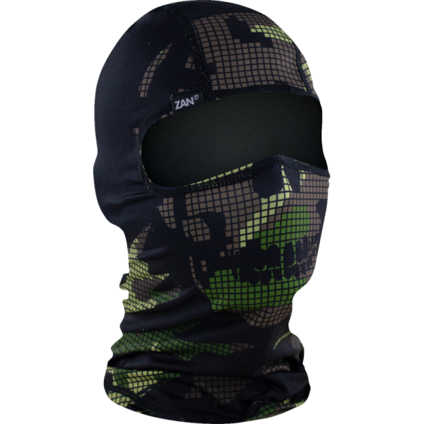 (image for) Zan Headgear Polyester Balaclava - Digi Woodland Camo Skull