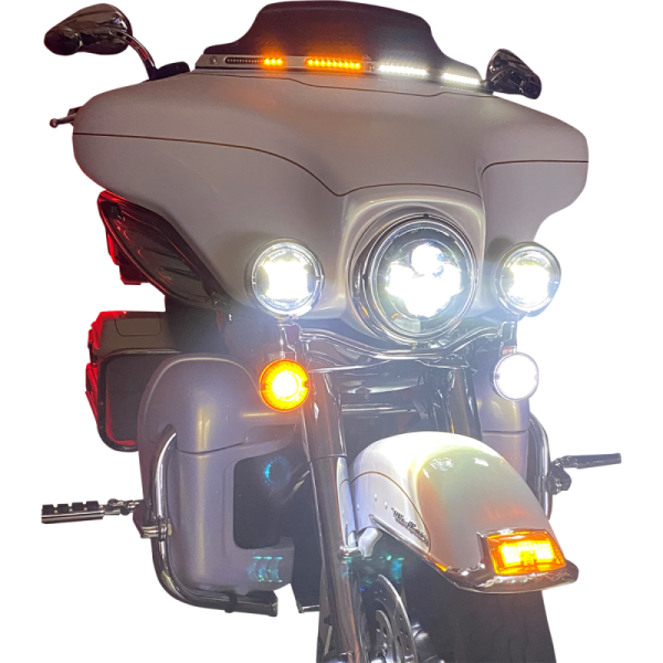 (image for) Custom Dynamics Windshield Trim LED Turn Signal Chrome