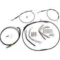 (image for) Burly Brand Black Vinyl Handlebar Cable and Brake Line Kit for Jail Bars, For 14" Jail bars