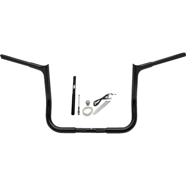 (image for) FAT BAGGERS INC EZ Install 1 1/4" Pointed Top Handlebar Gloss Black 12" Rise