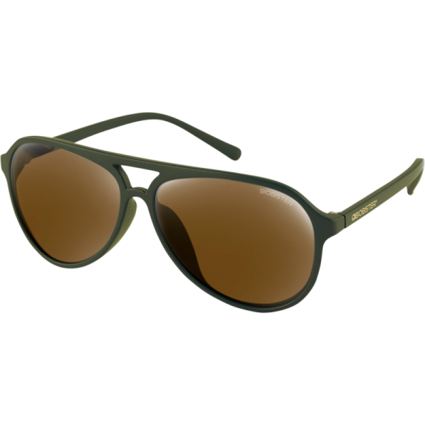 (image for) Bobster Maverick Sunglasses - Matte olive/brown HD w/ gold mirror lens