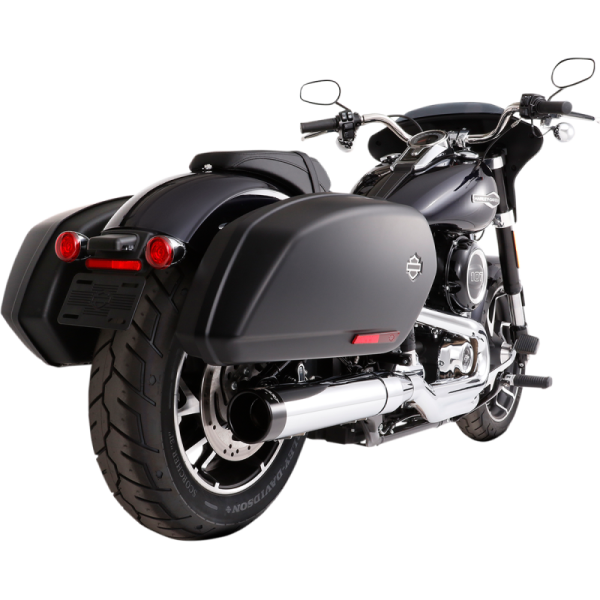 (image for) Rinehart Racing 4" Slip-On Mufflers, Chrome with Black End Caps