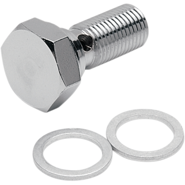 (image for) Chrome Banjo Bolt 7/16"-24 w/ step-down to 3/8"