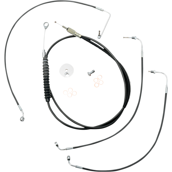 (image for) LA Choppers Black Vinyl/Stainless Braided Standard Kit for 18-24 Softail w/ ABS (12-14in.)