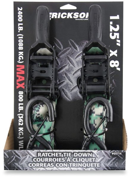 (image for) Erickson Digital Camo Ratcheting Tie-Down Straps (2 pk.)