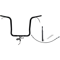 (image for) Pre-Wired EZ Install 1 1/4" Round Top Handlebar Gloss Black 16" Rise