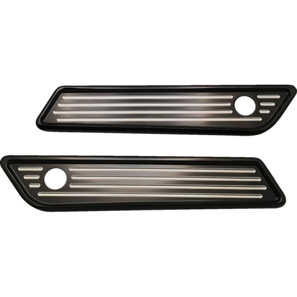 (image for) Ball-Milled Saddlebag Hinge Covers (Black Anodized)