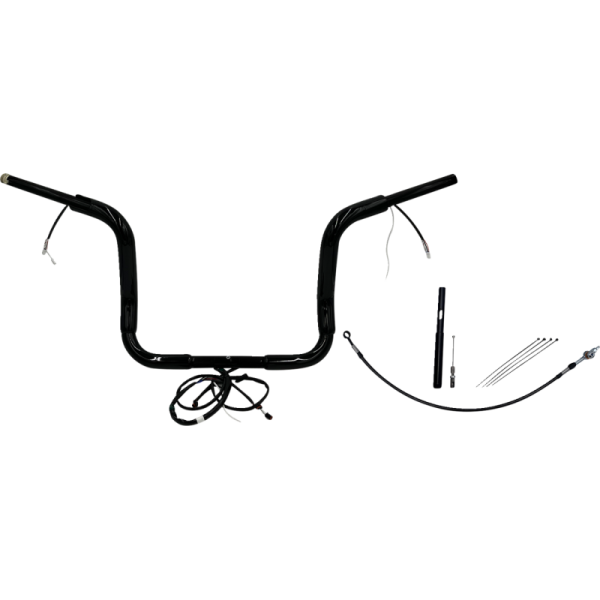 (image for) Fat Baggers Round Top EZ Install Handlebar 12" Gloss Black