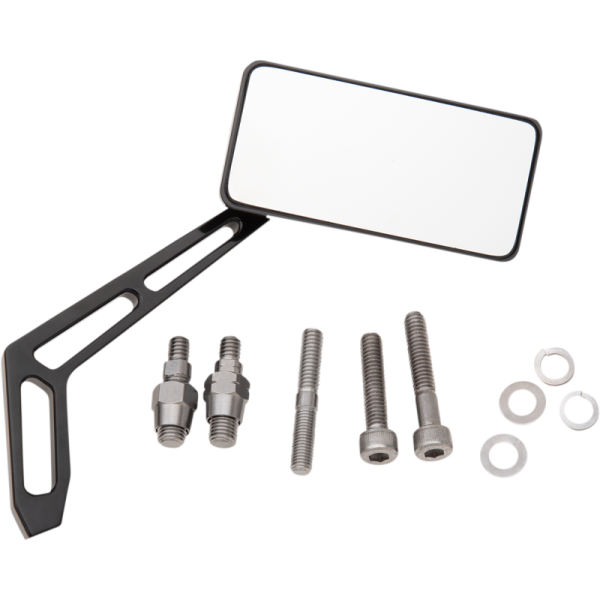 (image for) PRO-ONE PERF.MFG. Black Anodized Rectangular Mirror, Left