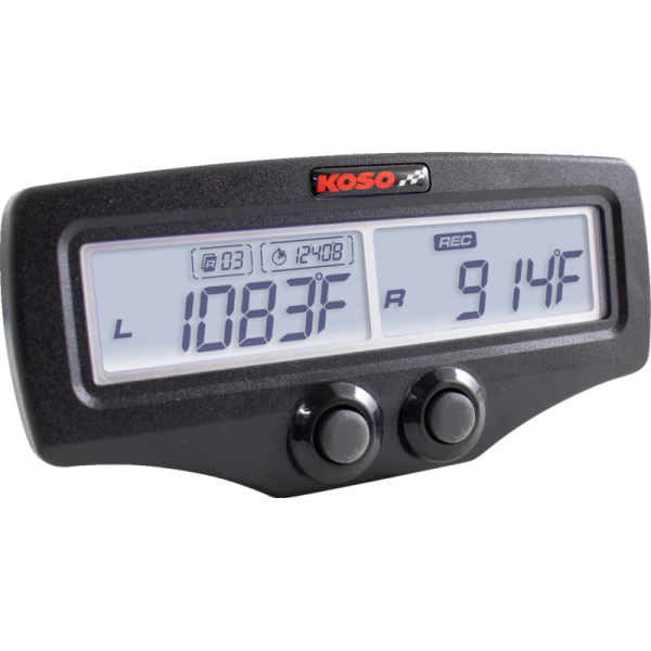 (image for) Koso North America EGT-02 EVO Dual Exhaust Gas Temperature Data Logger, Fast Response Sensor