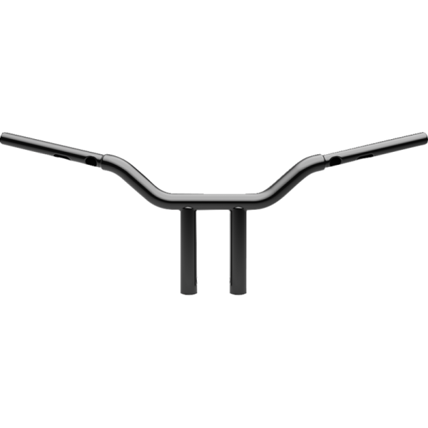 (image for) LA Choppers Gloss Black 1 1/4" One-Piece Kage Fighter T-Bars, 10" End Rise