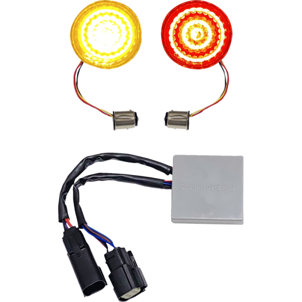 Custom Dynamics Smart Amber/Red LED 1157 Bullet Turn Signal Inserts
