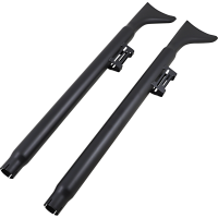 (image for) 2 1/4" Fishtail Mufflers 36" Black w/ Baffles