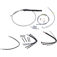 (image for) Burly Brand Stainless Steel Handlebar Cable/Line Install Kit, For 18" Ape hanger bar