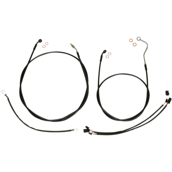 (image for) XR Black w/ Black Fittings DOT Handlebar Installation Kit, 15"-17" Apes