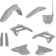 (image for) Acerbis Replacement Plastic Full Kit - Gray