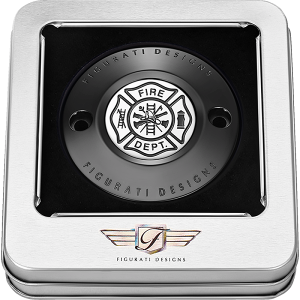 (image for) FIGURATI DESIGNS Timing Cover Black w/ Maltese cross Fire Dept.