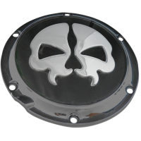 (image for) Split Skull Derby Cover, Black w/ Chrome Skull