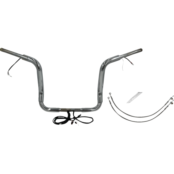 (image for) Fat Baggers Round Top EZ Install Handlebar 14" Chrome