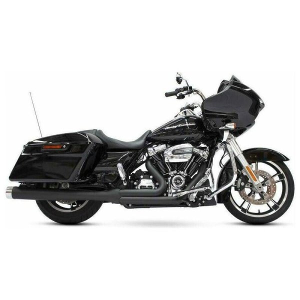 (image for) Rinehart Racing 2-Into-1 Black System with Chrome End Caps