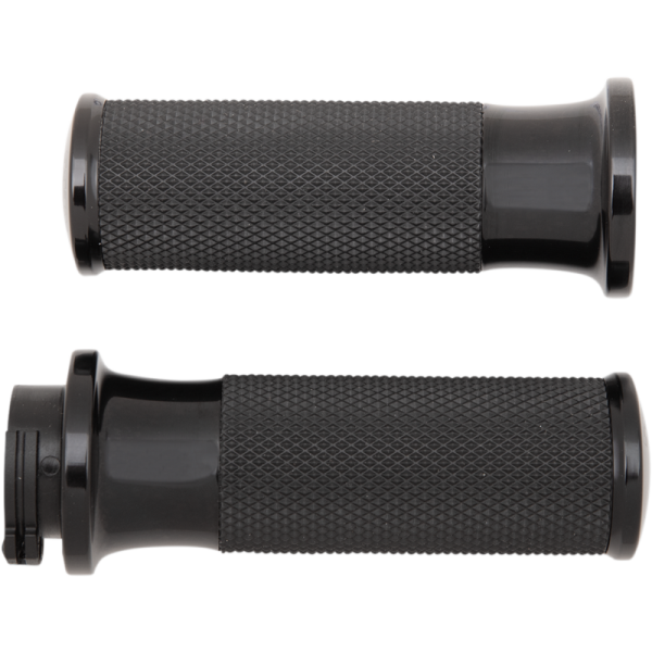 (image for) Arlen Ness Fusion Smooth Grips - Black Anodized - 99-17 Twin Cam