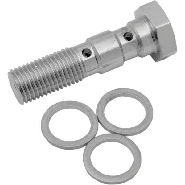 (image for) Drag Specialties Chrome Dual Banjo Bolt 3/8"-24