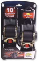 (image for) Retractable Ratcheting Tie-Down Strap, 2" x 10'