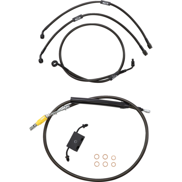 (image for) LA Choppers Midnight Braided Standard Kit for 18-24 FXLRS/FXFB/FXFBS w/ ABS (18-20in.)
