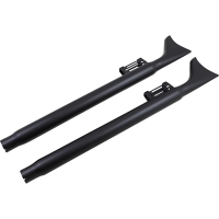 (image for) 2 1/4" Fishtail Mufflers 33" Black w/ Baffles