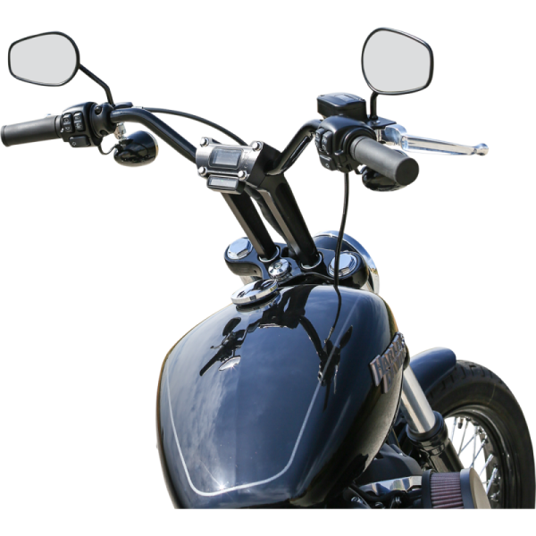 (image for) Thrashin Supply Co. Straight Riser 8" w/ Gauge Cutout Anodized Black