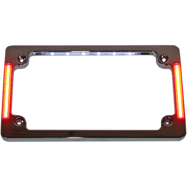 (image for) Custom Dynamics LED Frame w/ Red Aux Flat Chrome
