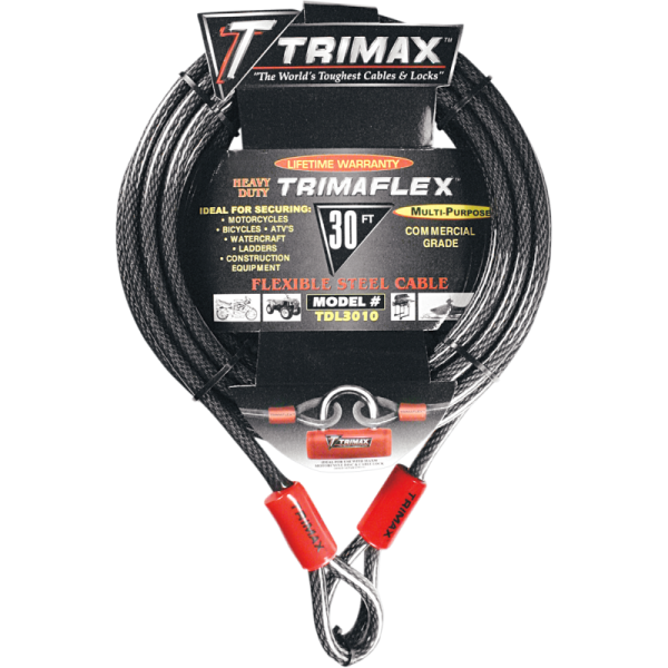 (image for) Trimax Max Security Dual-Loop Cable, 30' L x 10 mm dia.