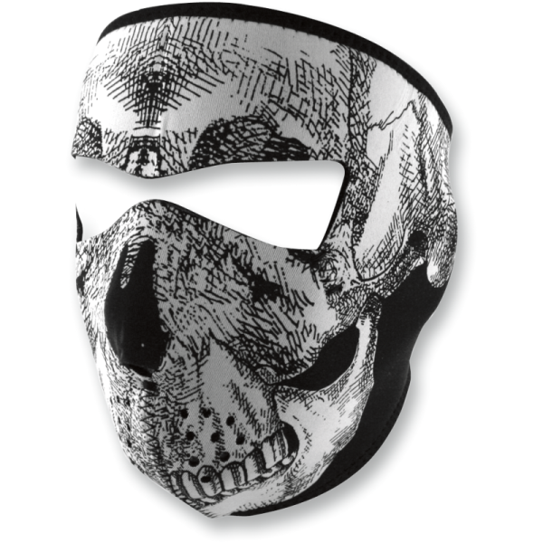 (image for) Zan Headgear Neoprene Full-Face Mask - Black and white skull face