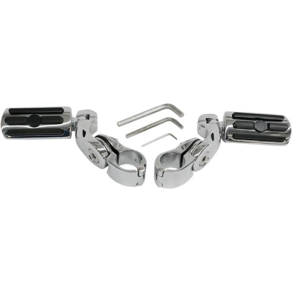 (image for) RIVCO PRODUCTS Highway Pegs 2 1/2" Arm Chrome Ribbed