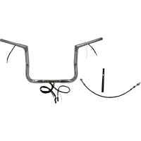 (image for) Pre-Wired EZ Install 1 1/4" Flat Top Handlebar Chrome 12" Rise