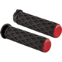 (image for) Arlen Ness Diamond Grips - Red Anodized