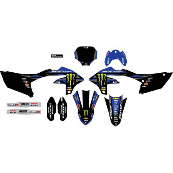 (image for) D'Cor Visuals Complete Graphics Kit - 23.5-24 Monster Energy Star Racing Yamaha, black background
