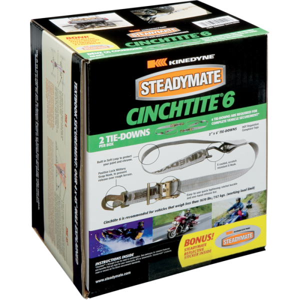 (image for) Steadymate Cinchtite 6 Ratchet Tie-Downs (2" x 6')