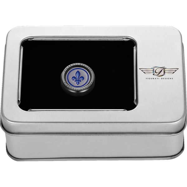 (image for) FIGURATI DESIGNS Heel-Toe Shifter Cover Black w/ Blue Fleur-de-lis