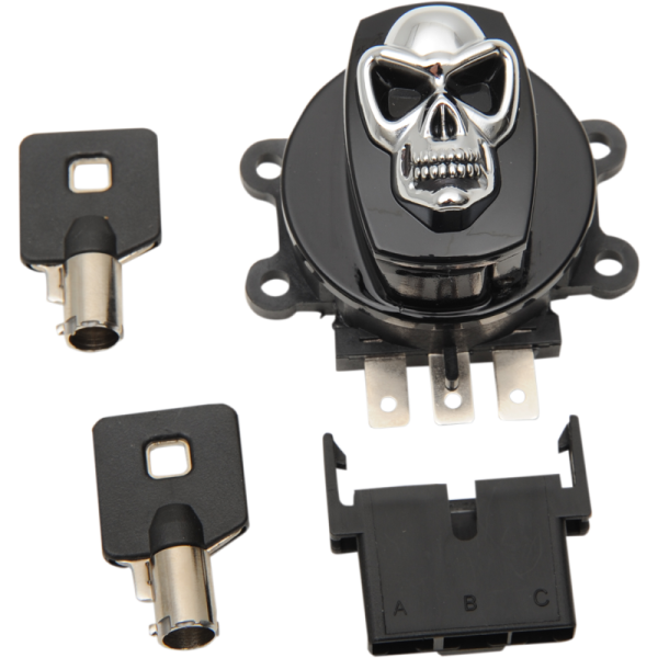 (image for) Drag Specialties Skull Ignition Switch Gloss Black