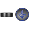 (image for) Swingarm Pivot Cover - Black w/ blue fleur-de-lis