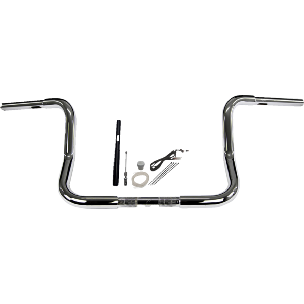 (image for) FAT BAGGERS INC EZ Install 1 1/4" Round Top Handlebar Chrome 12" Rise