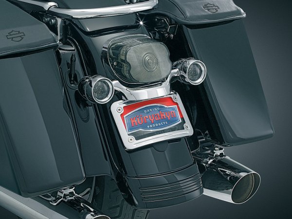 Kuryakyn Curved License Plate Mounts with Frame