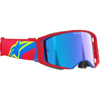 (image for) Alpinestars Supertech Goggle, Corp Red/Blue with Mirror Blue Lens