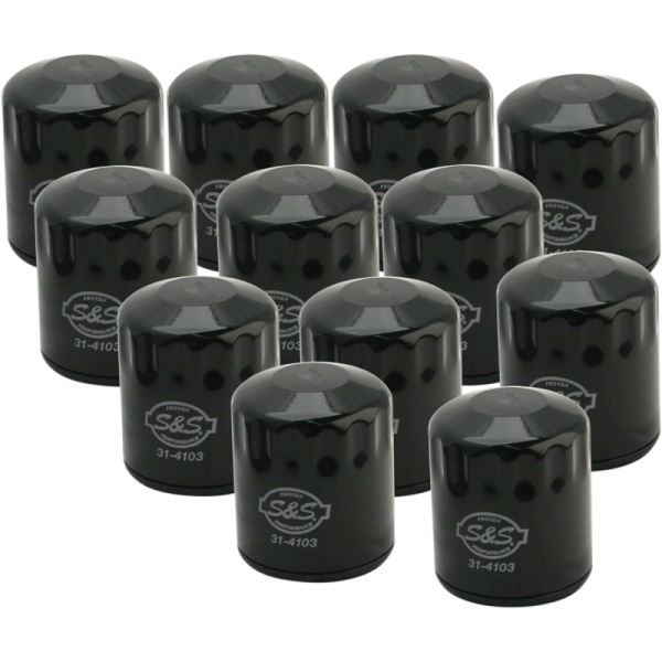 (image for) S&S CYCLE Oil Filter, Black (12 pk)