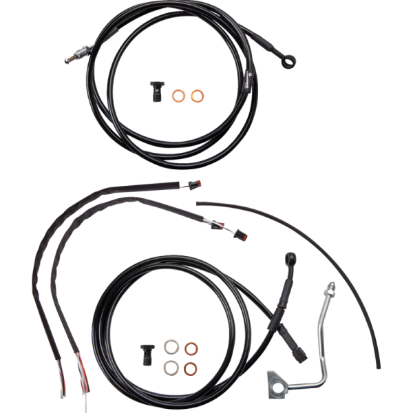 (image for) Burly Brand Ape Hanger Install Kit - Black Vinyl