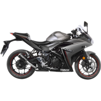 (image for) LV-10 Black stainless steel Slip-On for YAMAHA MT-03 16-21, YZF-R3 15-21