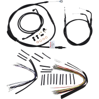(image for) Burly Brand Black Handlebar Cable/Line Install Kit, For 14" Ape hanger bar